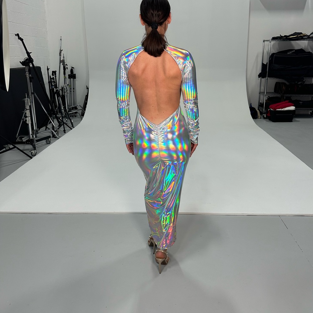 AKIRA Iridescent Long Sleeve Dress